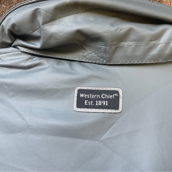 Western Chief Trench Raincoat Grey with Flannel Lining Vented Armpit Siz… - Picture 8 of 14